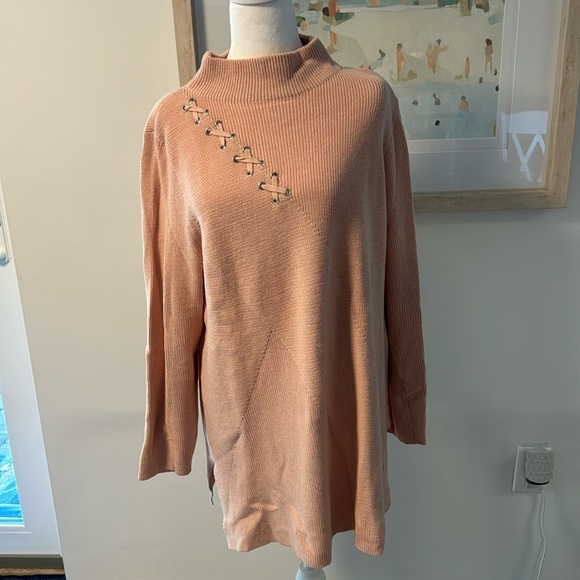 Chico's Sweaters - Chico’s Zenergy Pink mock neck tunic size 3 (XL)